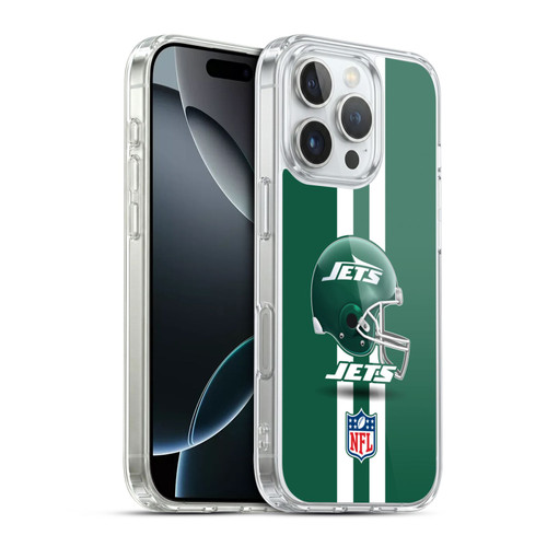 NFL New York Jets Logo Helmet Soft Gel Case for Apple iPhone 16 Pro & MagSafe
