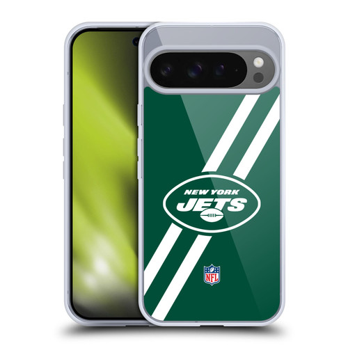 NFL New York Jets Logo Stripes Soft Gel Case for Google Pixel 9 Pro XL