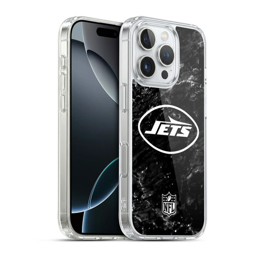 NFL New York Jets Artwork Marble Soft Gel Case for Apple iPhone 16 Pro & MagSafe