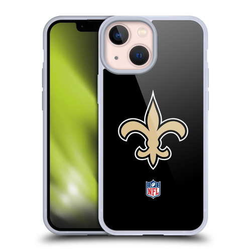 NFL New Orleans Saints Logo Plain Soft Gel Case for Apple iPhone 13 Mini