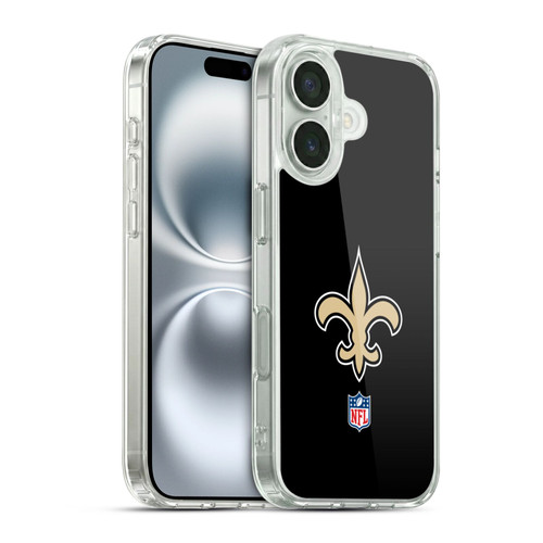 NFL New Orleans Saints Logo Plain Soft Gel Case for Apple iPhone 16 & MagSafe