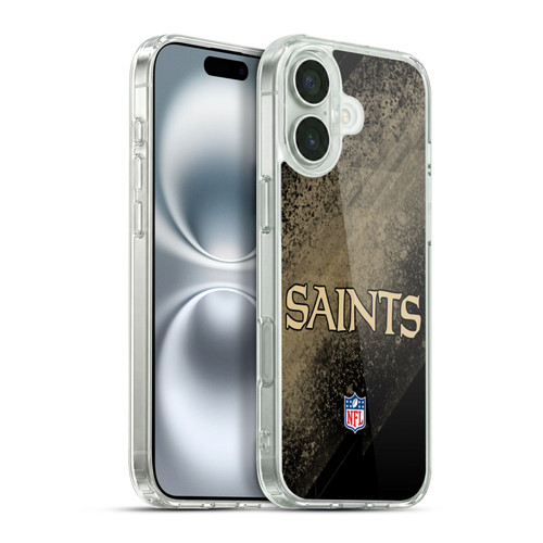 NFL New Orleans Saints Logo Blur Soft Gel Case for Apple iPhone 16 Plus & MagSafe