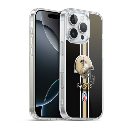 NFL New Orleans Saints Logo Helmet Soft Gel Case for Apple iPhone 16 Pro & MagSafe