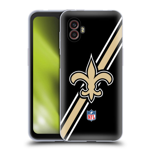 NFL New Orleans Saints Logo Stripes Soft Gel Case for Samsung Galaxy Xcover6 Pro/Pro2