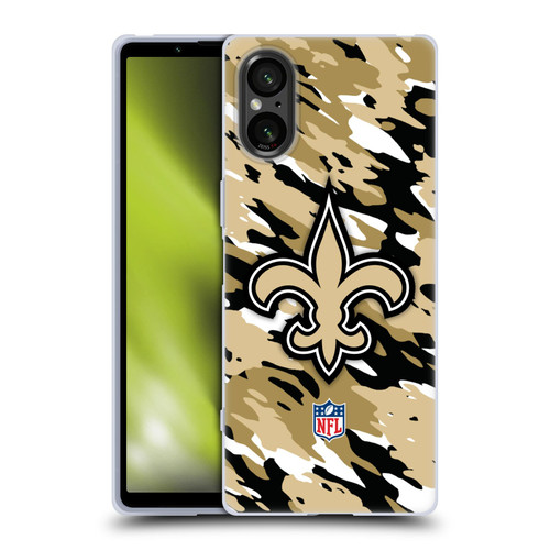 NFL New Orleans Saints Logo Camou Soft Gel Case for Sony Xperia 5 V 5G