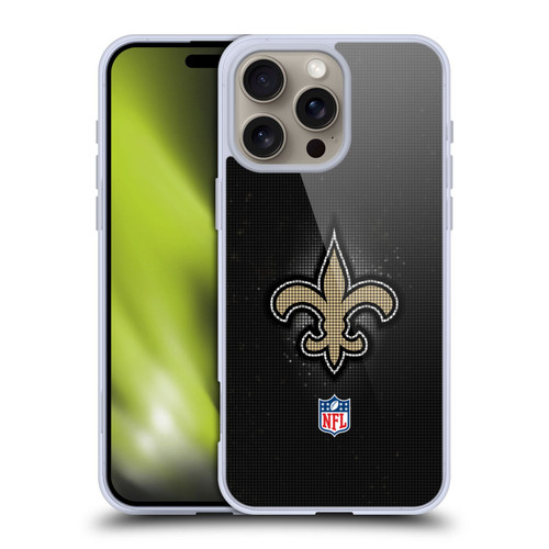 NFL New Orleans Saints Artwork LED Soft Gel Case for Apple iPhone 16 Pro Max