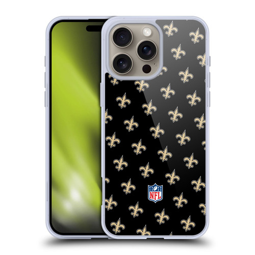 NFL New Orleans Saints Artwork Patterns Soft Gel Case for Apple iPhone 16 Pro Max