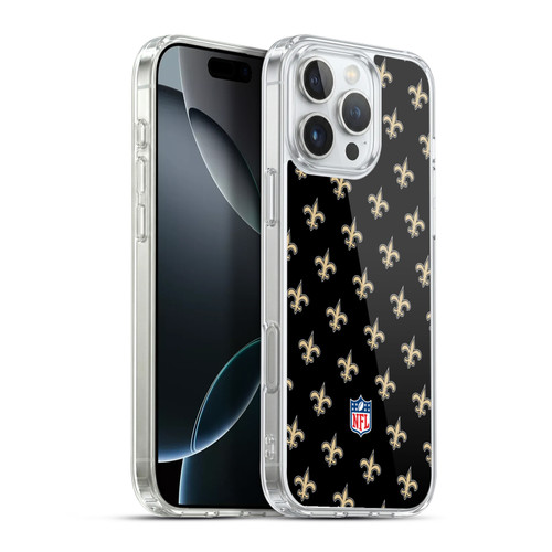 NFL New Orleans Saints Artwork Patterns Soft Gel Case for Apple iPhone 16 Pro Max & MagSafe