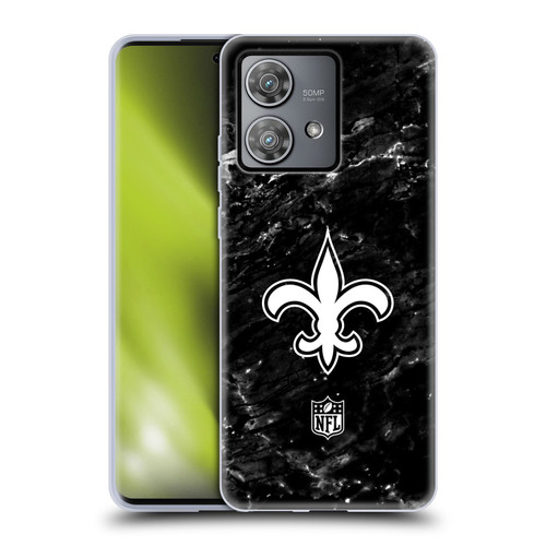 NFL New Orleans Saints Artwork Marble Soft Gel Case for Motorola Edge 40 Neo 5G