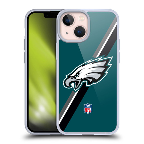 NFL Philadelphia Eagles Logo Stripes Soft Gel Case for Apple iPhone 13 Mini