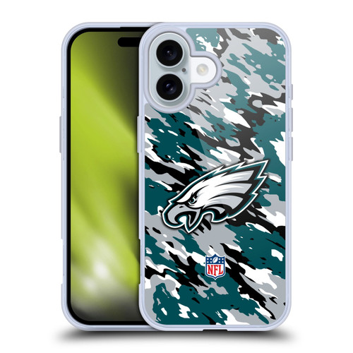 NFL Philadelphia Eagles Logo Camou Soft Gel Case for Apple iPhone 16