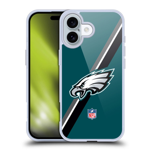 NFL Philadelphia Eagles Logo Stripes Soft Gel Case for Apple iPhone 16
