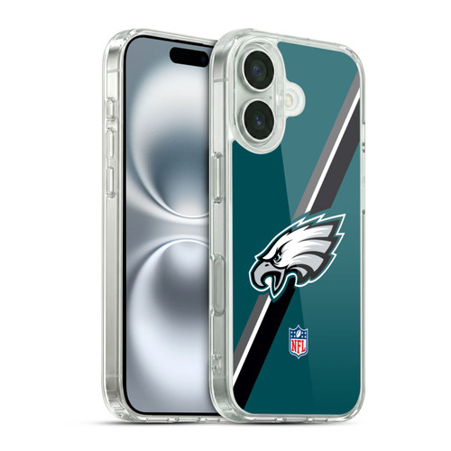 NFL Philadelphia Eagles Logo Stripes Soft Gel Case for Apple iPhone 16