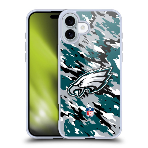 NFL Philadelphia Eagles Logo Camou Soft Gel Case for Apple iPhone 16 Plus