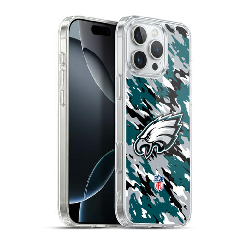 NFL Philadelphia Eagles Logo Camou Soft Gel Case for Apple iPhone 16 Pro Max