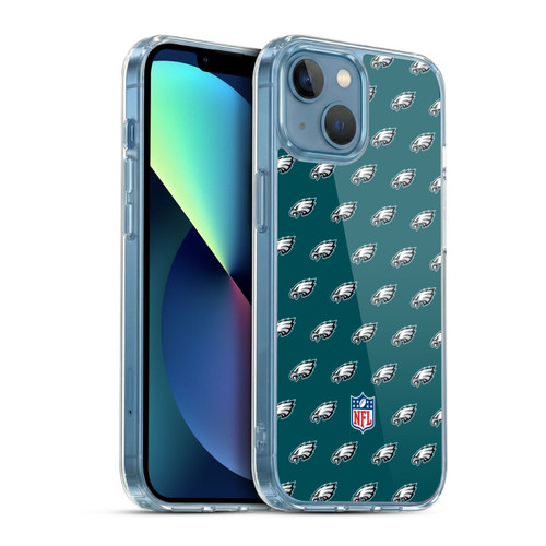 NFL Philadelphia Eagles Artwork Patterns Soft Gel Case for Apple iPhone 13 Mini