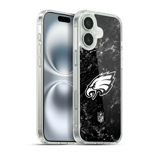 NFL Philadelphia Eagles Artwork Marble Soft Gel Case for Apple iPhone 16 Plus