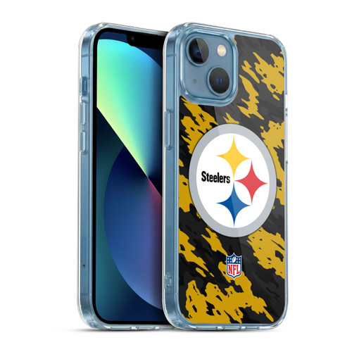 NFL Pittsburgh Steelers Logo Camou Soft Gel Case for Apple iPhone 13 Mini