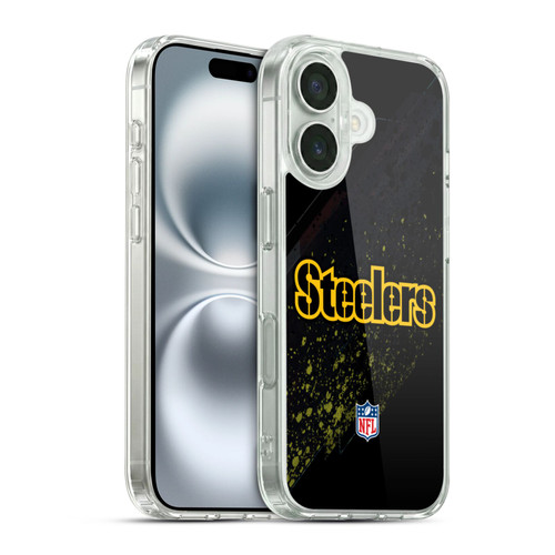 NFL Pittsburgh Steelers Logo Blur Soft Gel Case for Apple iPhone 16