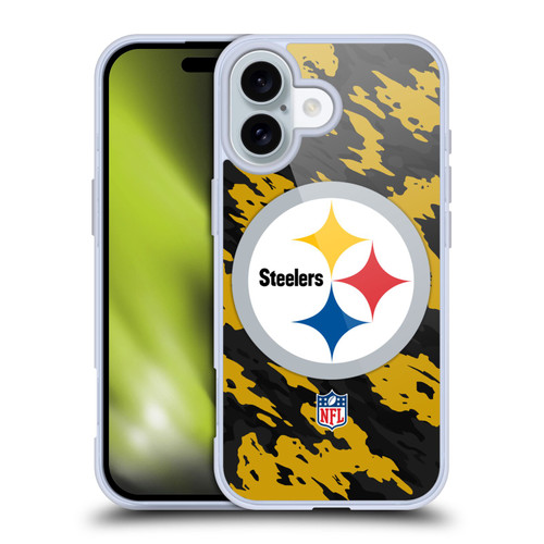 NFL Pittsburgh Steelers Logo Camou Soft Gel Case for Apple iPhone 16