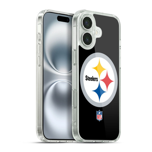 NFL Pittsburgh Steelers Logo Plain Soft Gel Case for Apple iPhone 16 Plus