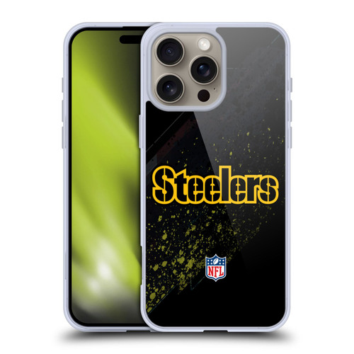 NFL Pittsburgh Steelers Logo Blur Soft Gel Case for Apple iPhone 16 Pro Max