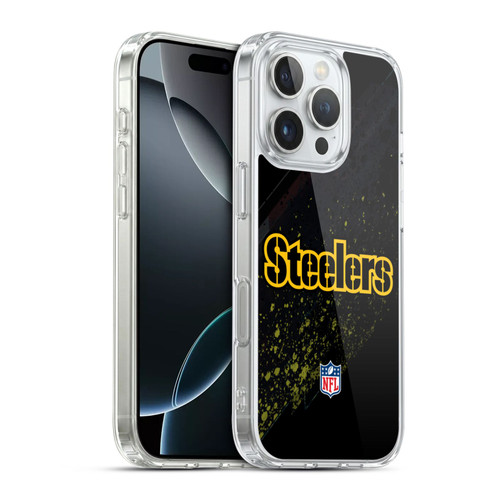 NFL Pittsburgh Steelers Logo Blur Soft Gel Case for Apple iPhone 16 Pro