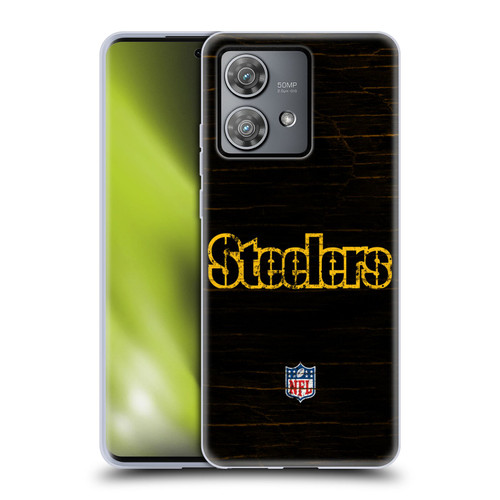 NFL Pittsburgh Steelers Logo Distressed Look Soft Gel Case for Motorola Edge 40 Neo 5G