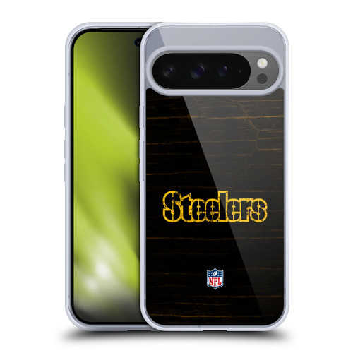 NFL Pittsburgh Steelers Logo Distressed Look Soft Gel Case for Google Pixel 9 Pro XL