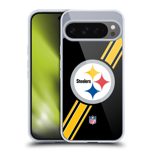 NFL Pittsburgh Steelers Logo Stripes Soft Gel Case for Google Pixel 9 Pro XL NFL Pittsburgh Steelers Logo Stripes Soft Gel Case for Google Pixel 9 Pro XL