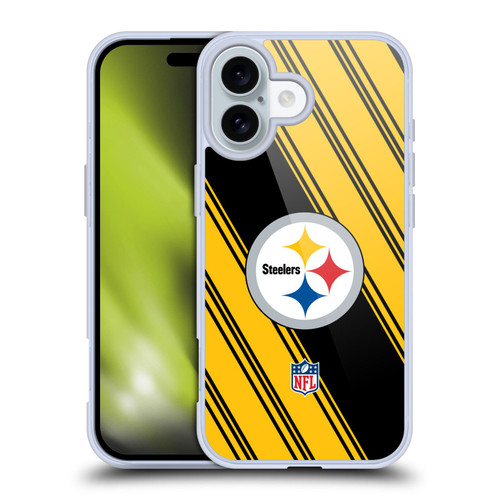 NFL Pittsburgh Steelers Artwork Stripes Soft Gel Case for Apple iPhone 16