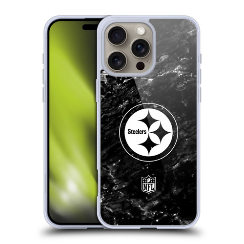NFL Pittsburgh Steelers Artwork Marble Soft Gel Case for Apple iPhone 16 Pro Max