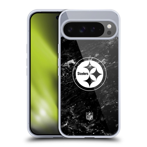 NFL Pittsburgh Steelers Artwork Marble Soft Gel Case for Google Pixel 9 Pro XL
