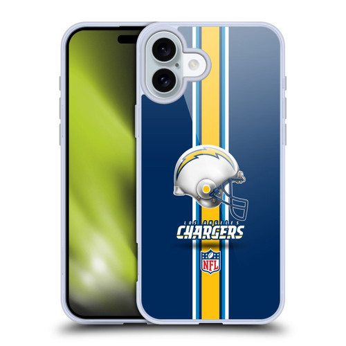 NFL Los Angeles Chargers Logo Helmet Soft Gel Case for Apple iPhone 16 Plus