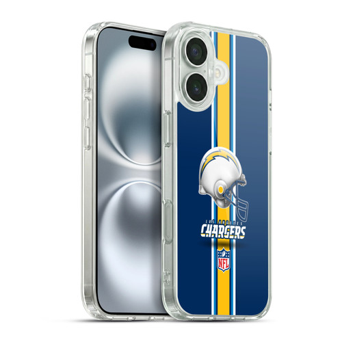 NFL Los Angeles Chargers Logo Helmet Soft Gel Case for Apple iPhone 16 Plus & MagSafe