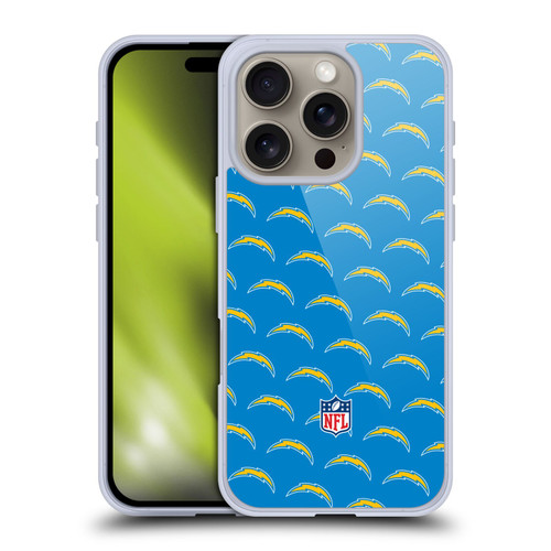 NFL Los Angeles Chargers Artwork Patterns Soft Gel Case for Apple iPhone 16 Pro