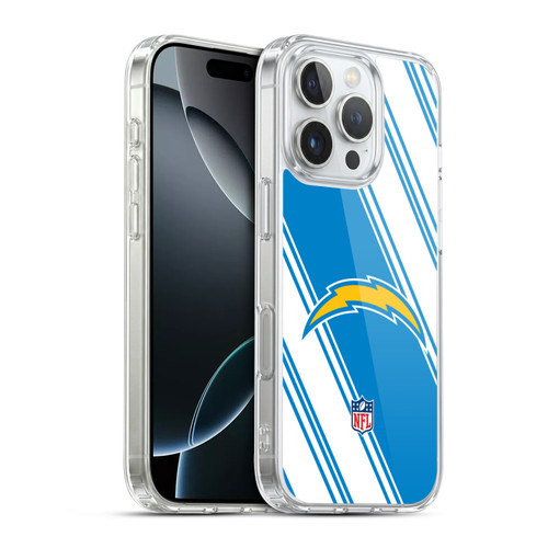 NFL Los Angeles Chargers Artwork Stripes Soft Gel Case for Apple iPhone 16 Pro & MagSafe