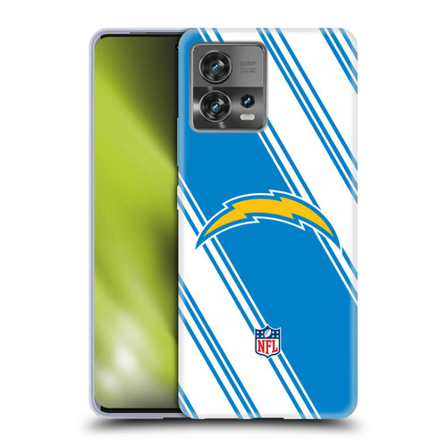 NFL Los Angeles Chargers Artwork Stripes Soft Gel Case for Motorola Moto Edge 30 Fusion