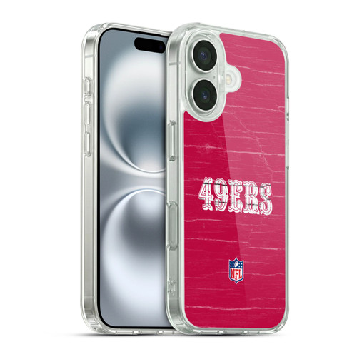 NFL San Francisco 49Ers Logo Distressed Look Soft Gel Case for Apple iPhone 16