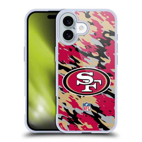 NFL San Francisco 49Ers Logo Camou Soft Gel Case for Apple iPhone 16