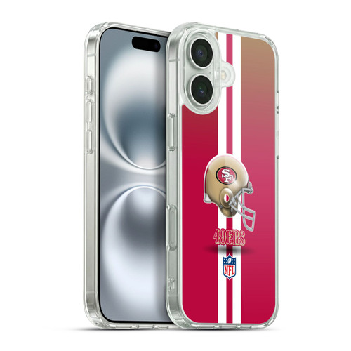 NFL San Francisco 49Ers Logo Helmet Soft Gel Case for Apple iPhone 16 Plus