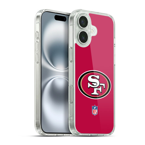 NFL San Francisco 49Ers Logo Plain Soft Gel Case for Apple iPhone 16 Plus