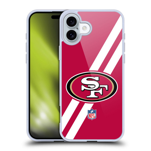 NFL San Francisco 49Ers Logo Stripes Soft Gel Case for Apple iPhone 16 Plus