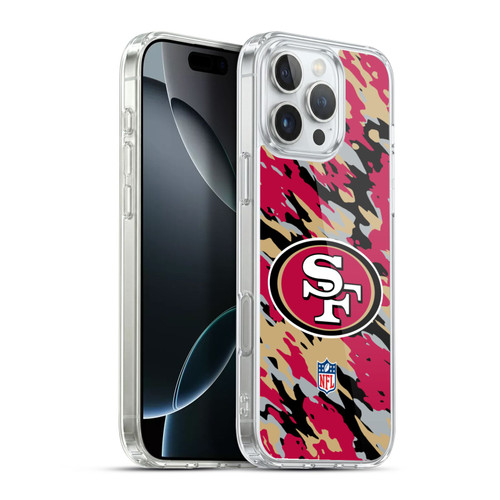 NFL San Francisco 49Ers Logo Camou Soft Gel Case for Apple iPhone 16 Pro Max