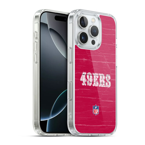 NFL San Francisco 49Ers Logo Distressed Look Soft Gel Case for Apple iPhone 16 Pro