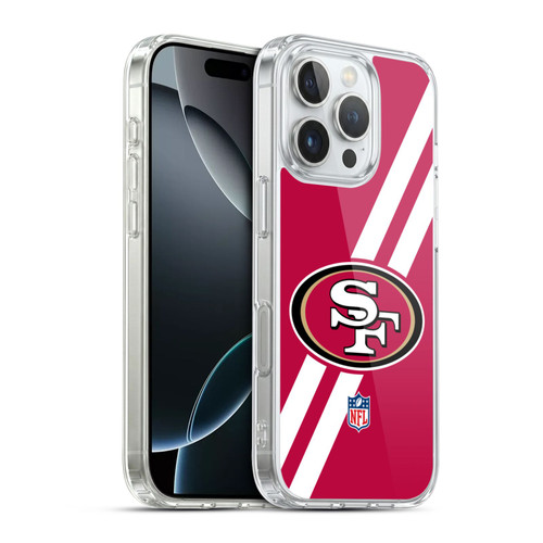 NFL San Francisco 49Ers Logo Stripes Soft Gel Case for Apple iPhone 16 Pro