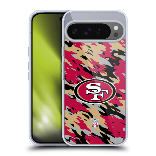 NFL San Francisco 49Ers Logo Camou Soft Gel Case for Google Pixel 9 Pro XL