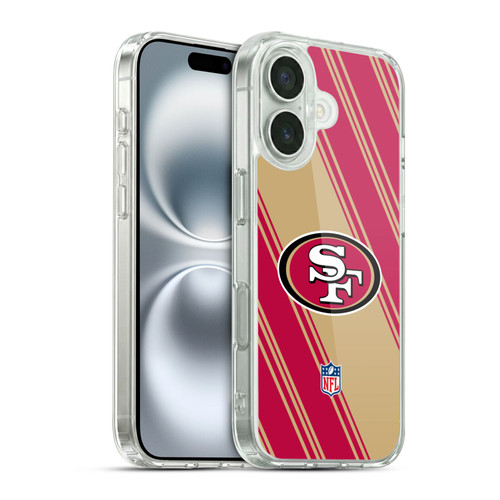 NFL San Francisco 49ers Artwork Stripes Soft Gel Case for Apple iPhone 16