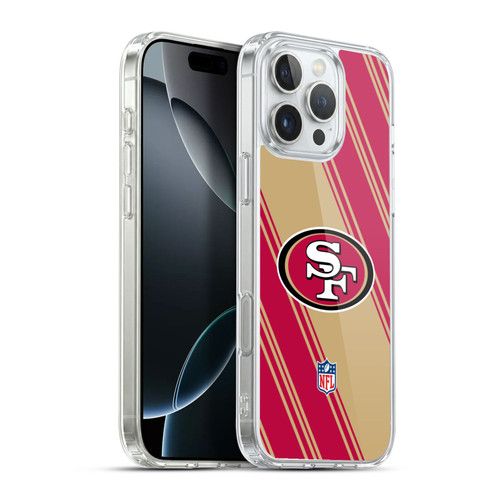 NFL San Francisco 49ers Artwork Stripes Soft Gel Case for Apple iPhone 16 Pro Max