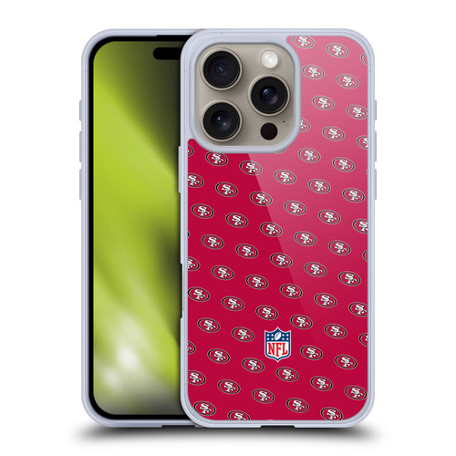 NFL San Francisco 49ers Artwork Patterns Soft Gel Case for Apple iPhone 16 Pro